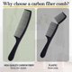 thumbnail image 4 of Peines de 4 piezas para mujeres y hombres, juego de peines de fibra de carbono negra premium para cardar y separar, peines profesionales para estilistas, finos y, 4 of 5