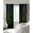 thumbnail image 3 of Green Forest Blackout Curtains 84 Inches Long for Bedroom, Mysterious Primitive Forest Pine Tree Thermal Insulated Room Darkening Black Out Window Curtain Panels Grommet Drapes for Living Room, 3 of 8