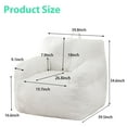 thumbnail image 5 of White Plush Bean Bag Chair, High Density Memory Foam Bean Bag Chair Lazy Chair with Armrest，Teddy Bean Chair, 38.5x40x29.5 Inches, 5 of 7
