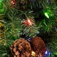 thumbnail image 4 of Home Heritage 72? Large Artificial Christmas Wreath Prelit 400 Multi Color LED Lights, Pinecones, Corded, Green, 4 of 6