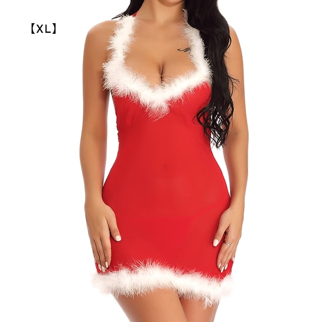 Fiesta de Navidad Disfraz de club nocturno Vestido de uniforme de cosplay sexy con ropa interior, XL Guardurnaity XX000058-04