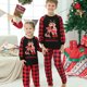 thumbnail image 5 of Conjuntos de pijamas familiares a juego TIMIFIS Pijamas navideños con camiseta de manga larga con ciervo y pantalones a cuadros Ropa de estar por casa para, 5 of 5