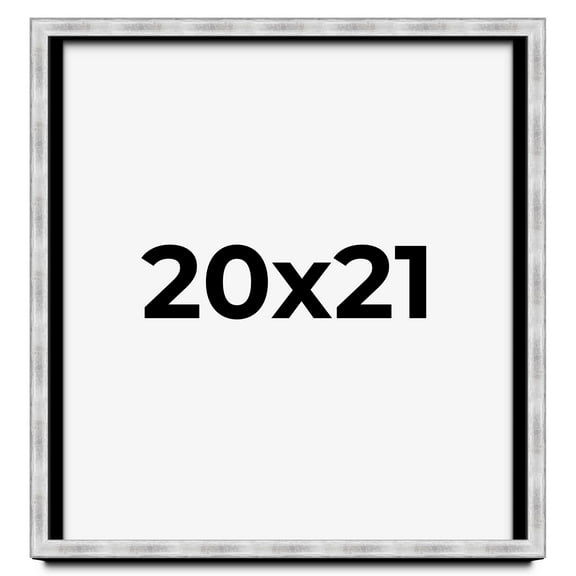 20x21 Frame Brushed Silver Solid Wood Picture Frame | 0.75 Inch Moulding Width | Rabbet Depth 0.75