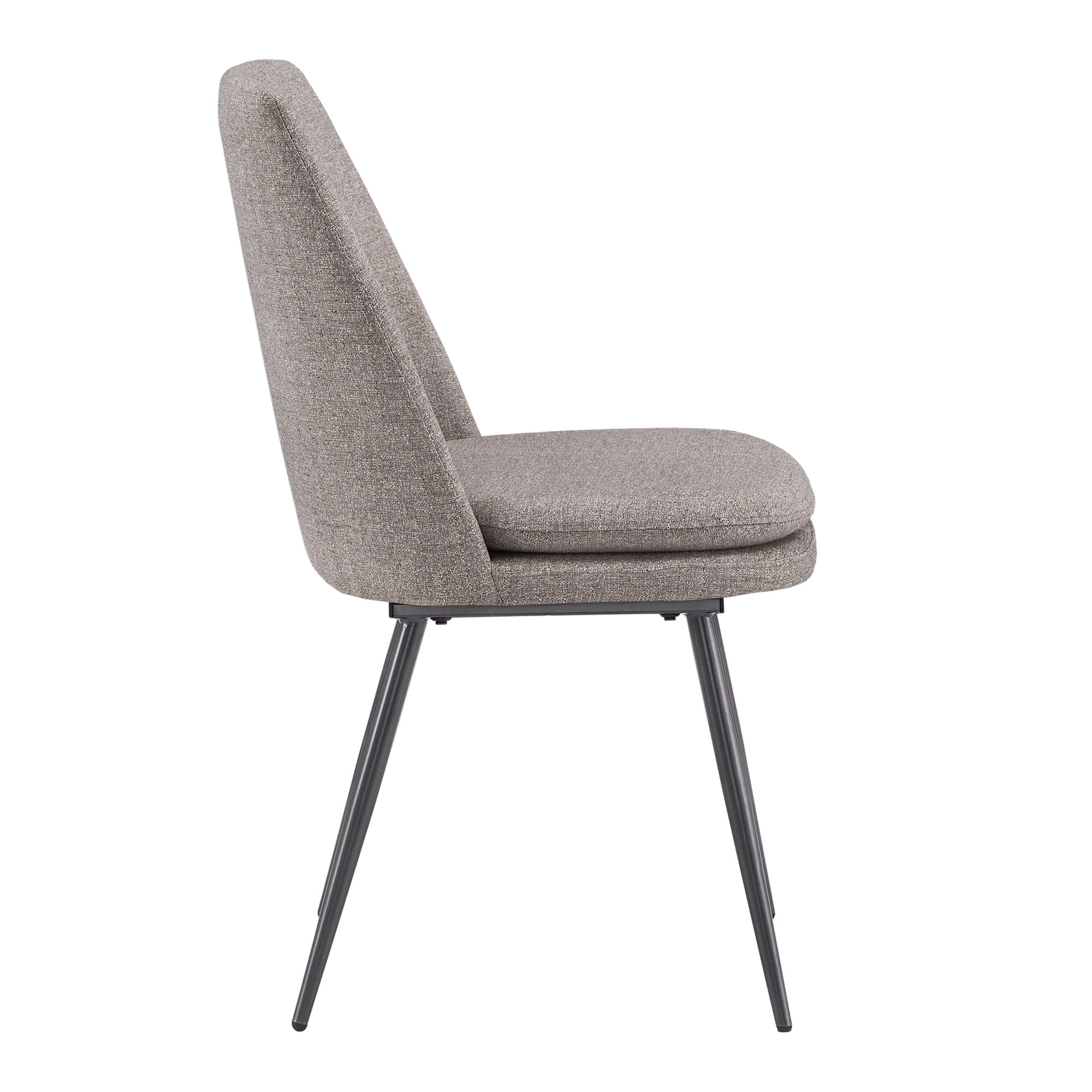 Weston Home Aurthur Upholstered Dining Chairs, Set of 2, Dark Grey Chenille Fabric, Black Legs