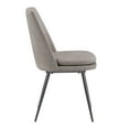 thumbnail image 3 of Weston Home Aurthur Upholstered Dining Chairs, Set of 2, Dark Grey Chenille Fabric, Black Legs, 3 of 9