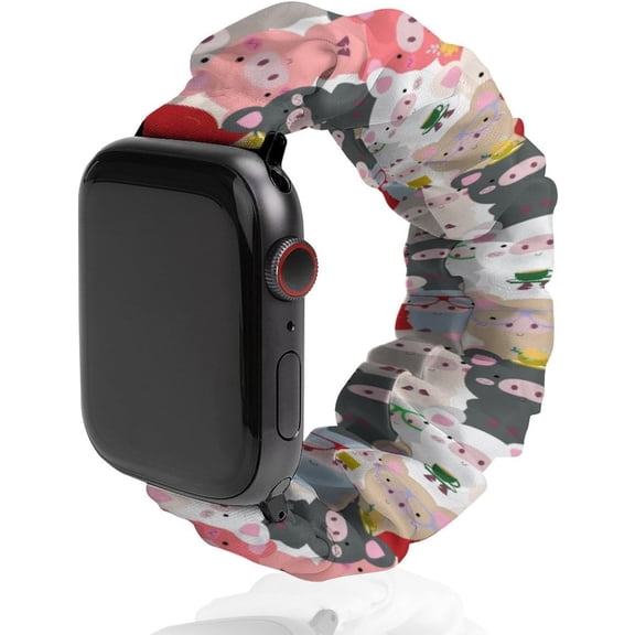 Cute Pig Compatible with Apple Watch Band 38mm 40mm 42mm 44mm Women Men, Soft Silicone Sport IWatch Bands Replacement Strap Compatible for IWatch Series 7 6 5 4 3 2 1 SE