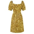 thumbnail image 5 of Gold glittering sparking sequins pattern Sleeveless Dress dresses summer woman 2024 dresses for woman, 5 of 6