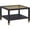 Black + Glass+Metal, variant on Industrial Square Coffee Table - 27.6" Matte Black Steel Frame & Gold Mesh Glass Top
