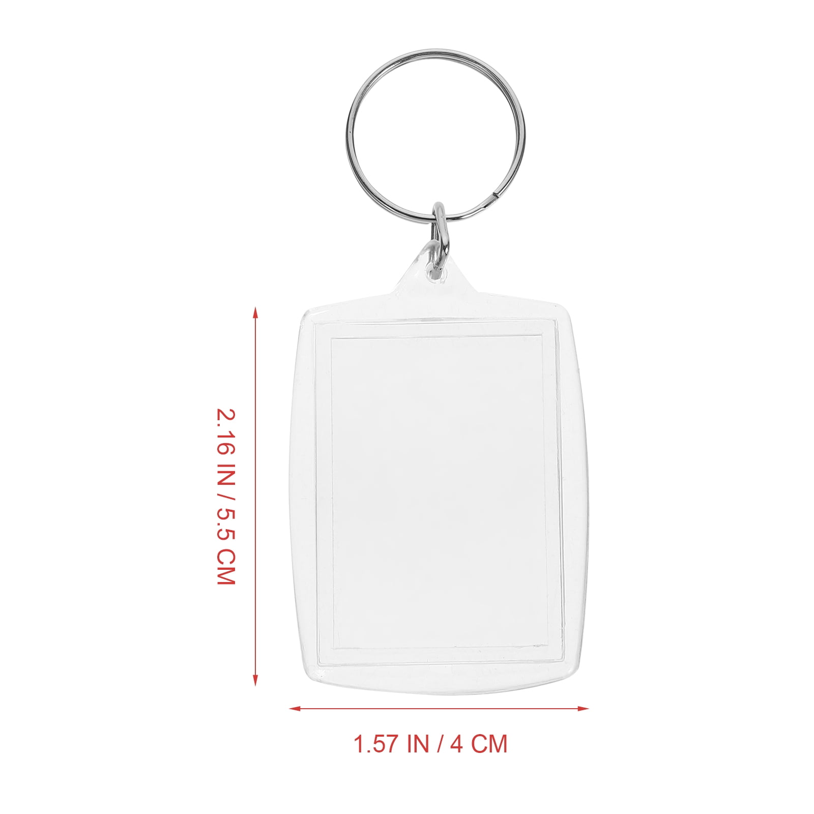 LULULION Transparent Acrylic Photo Frame Keychain Easy to Assemble 100Pcs