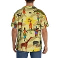 thumbnail image 3 of Uemuo Ethnic African Pattern Cotton Linen Short Sleeve Shirts,Casual Lightweight Button Down Shirts,Vacation Beach Summer Tops-Small, 3 of 7