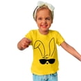 thumbnail image 5 of Zwiiyzr 2024 Toddler T-Shirt Bunny Face Doodle Easter Spring Time Flowers Great Gift Idea Easter Eggs Candy Basket Rabbit Cotton Tail Yellow-160, 5 of 5