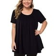 thumbnail image 2 of Aloohaidyvio Tops Plus Size,Plus-Size Woman Short Sleeve Tops T-Shirt Solid Loose Short, 2 of 6