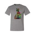 thumbnail image 2 of Wild Bobby, Colorful Rainbow Rabbit Animal Lover Men's Graphic T-Shirt, Heather Grey, 2XL, 2 of 3