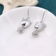 thumbnail image 1 of 1 par de lindos e inteligentes aretes de oso con incrustaciones de ópalo y circonitas que giran aretes exquisitos aretes versátiles de temperamento, plata ShuxiuWang 8390613539816, 1 of 1