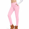 thumbnail image 6 of Tdoqot Girls Leggings with Pockets- Full Length High Waist Soft Casual Kids Dance Pants Pink Size 6, 6 of 7