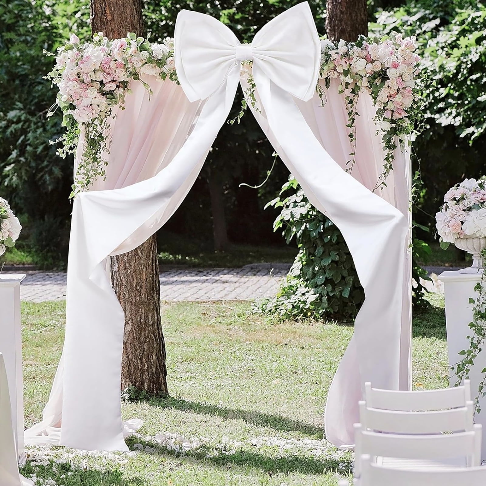 Dserfhy Large Satin Bow for Backdrop 75" x 18" Giant Bow Ribbon Tie for Wedding Engagement Bachelorette Bridal Shower Christmas Room Wall Door Decor