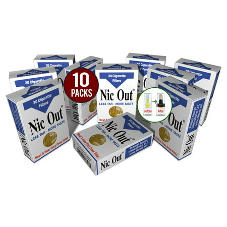 NIC-OUT Cigarette Filters 10 Packs (300 Filters) Smoking Free Tar & Nicotine Disposable Nicout Holders for Smokers DON'T QUIT SMOKING (Best Way To Quit Nicotine)