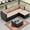 Rectangular Sectional Sofa Set, variant on SOLAURA 5-Piece Outdoor Patio Furniture Sofa Set, Rattan Wicker Sectional Sofa with Ottoman, Glass Coffee Table & Cushions, Outdoor Conversation Set for Backyard, Garden, Porch, Grey
