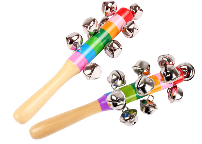 Baby Kids Shaker Rattle Wooden Bell Jingle Stick Musical Wooden Toys Toy G 
