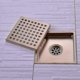 thumbnail image 3 of Brushed Gold Square Shower Floor Drain, 304 Stainless Steel For Bathroom Kitchen, 3 of 5