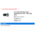 thumbnail image 2 of Front Windshield Wiper Motor - Compatible with 1985 - 1987 Dodge B250 1986, 2 of 2