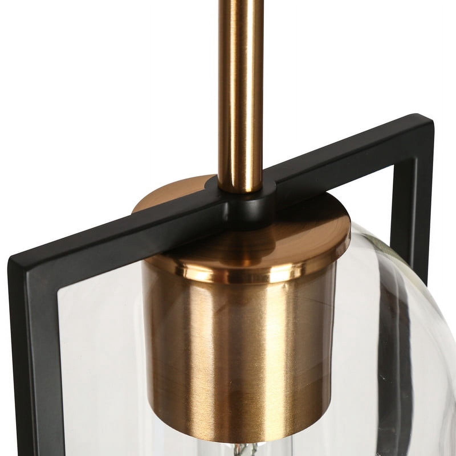 LNC Matte Black and Polished Gold Modern Clear Glass Cylinder Mini Pendant Light
