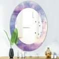 thumbnail image 2 of Designart 'Watercolor Purple Haze II' Modern Mirror - Oval or Round Wall Mirror, 2 of 2