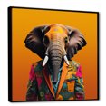 thumbnail image 2 of Designart "Elephant in Yellow and Pink Suit" Animals Framed Wall Art - Traditional Yellow Elephant Hallway Framed Wall Art Decor, 2 of 6