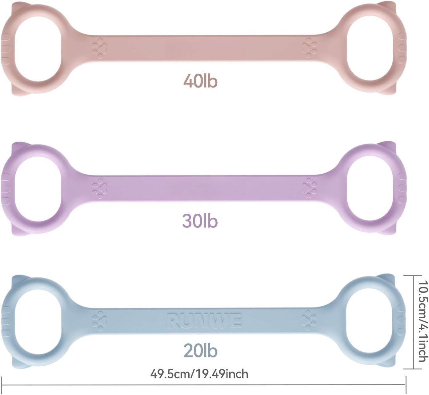 Figure 8 Workout Resistance Band - 3 Elasticities Optional 20 30 40lb, Thicker Durable Arm   Exercise Elastic Rope Yoga Straps Pilates Flexbands, Physical  Stretch Bands