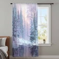 thumbnail image 4 of Winter Forest Sheer Curtains 72 Inches Long, Natural Forest Lake Snow Scene Colorful Light Filering Curtains, Breathable Simi Curtain Privacy Drapes for Living Room Bedroom Window Treatment, 4 of 9