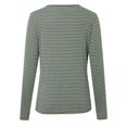 thumbnail image 5 of Womens T Shirts Spring Summer Casual Basic Tees Fashion Loose Long Sleeve V-Neck Striped Top, 5 of 9