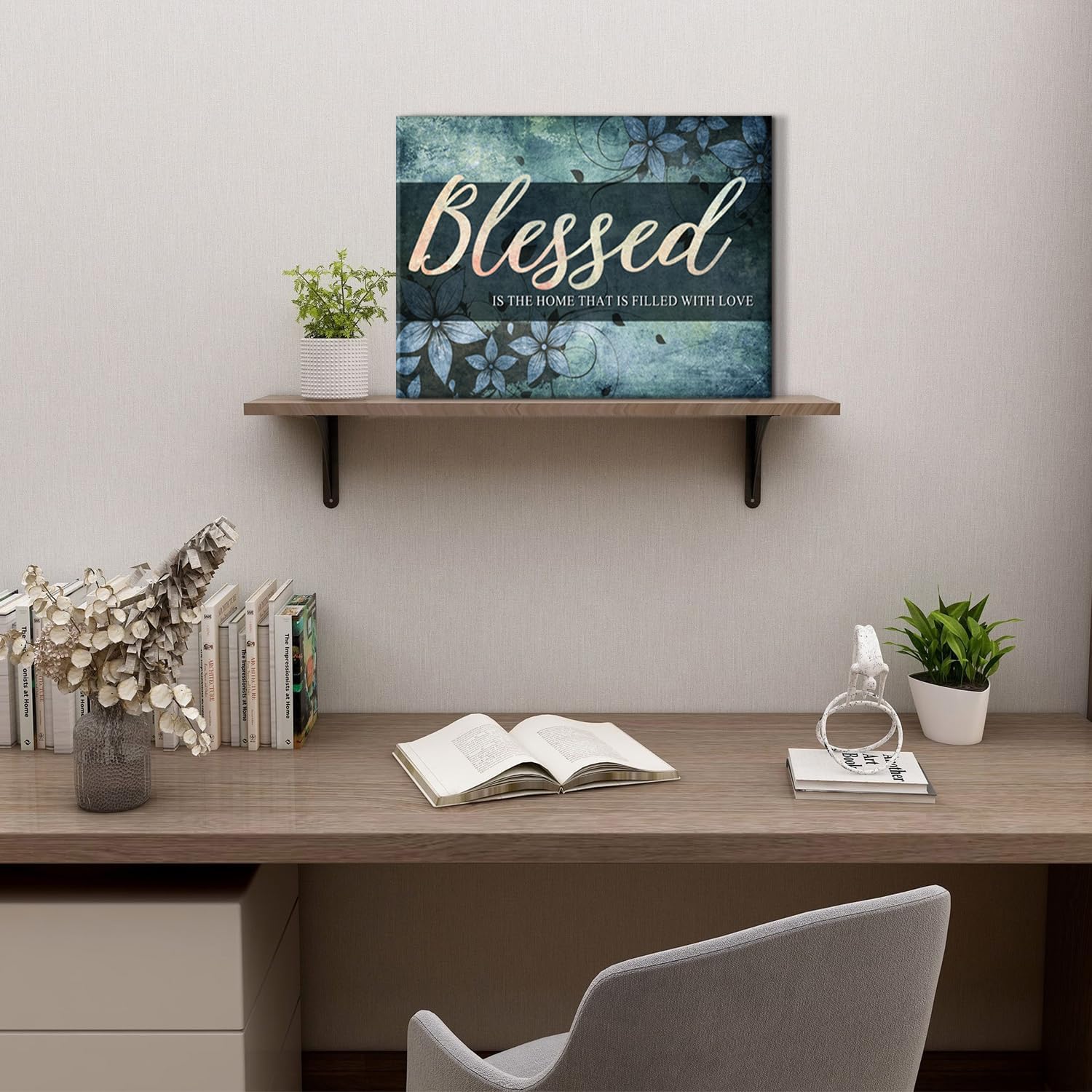 Bless This Home Wall Decor Vintage Background Canvas Prints Family 