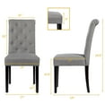 thumbnail image 2 of Costway Set of 2 Parsons Upholstered Fabric Chair with Wooden Legs Gray, 2 of 9
