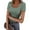 Sage Green, variant on PRETTYGARDEN Short Sleeve Shirts for Women Summer Trendy Scoop Neck Ribbed Tops Spring Casual Slim Fitted Basic Tees