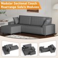 thumbnail image 3 of 96" Modular Cloud Sectional Sofa, L-Shaped with Movable Ottoman & Pillows, 3 of 7