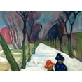 thumbnail image 2 of Munch, Edvard 14x12 Gold Ornate Wood Framed with Double Matting Museum Art Print Titled - Avenue in the Snow, 2 of 4