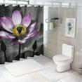 thumbnail image 7 of Pratyus Flower Yellow Center Leafy Plant Shower Curtain Set with Hooks, Chic Modern Bathroom Decor 100% Polyester Fiber, Various Sizes Available 69"x72, 7 of 7