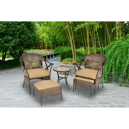 Mainstays 5-Piece Skylar Glen Outdoor Leisure Set, Tan, Seats 2