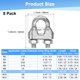 thumbnail image 3 of Uxcell 8-Pack Abrazaderas de Cable, Clip de Cable de Acero Inoxidable M8, Perno en U, Sujetador de Abrazaderas de Cable, 3 of 6