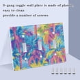 thumbnail image 4 of Dailycode Light Switch Plate Covers 3 Gang Wall Plate Plastics Outlet Covers for Kitchen Home Office Decor Vibrant Color Palm Trees, 4 of 8
