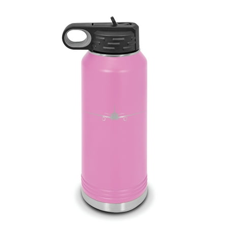 

A330 Water Bottle 32 oz - Laser Engraved w/ Flip Top Removable Straw - Polar Camel - Stainless Steel - Vacuum Insulated - Double Walled - Drinkware Bottles - airliner passenger - Lt Purple