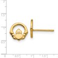 thumbnail image 2 of 14K Yellow Gold Claddagh Post Earrings, 2 of 2
