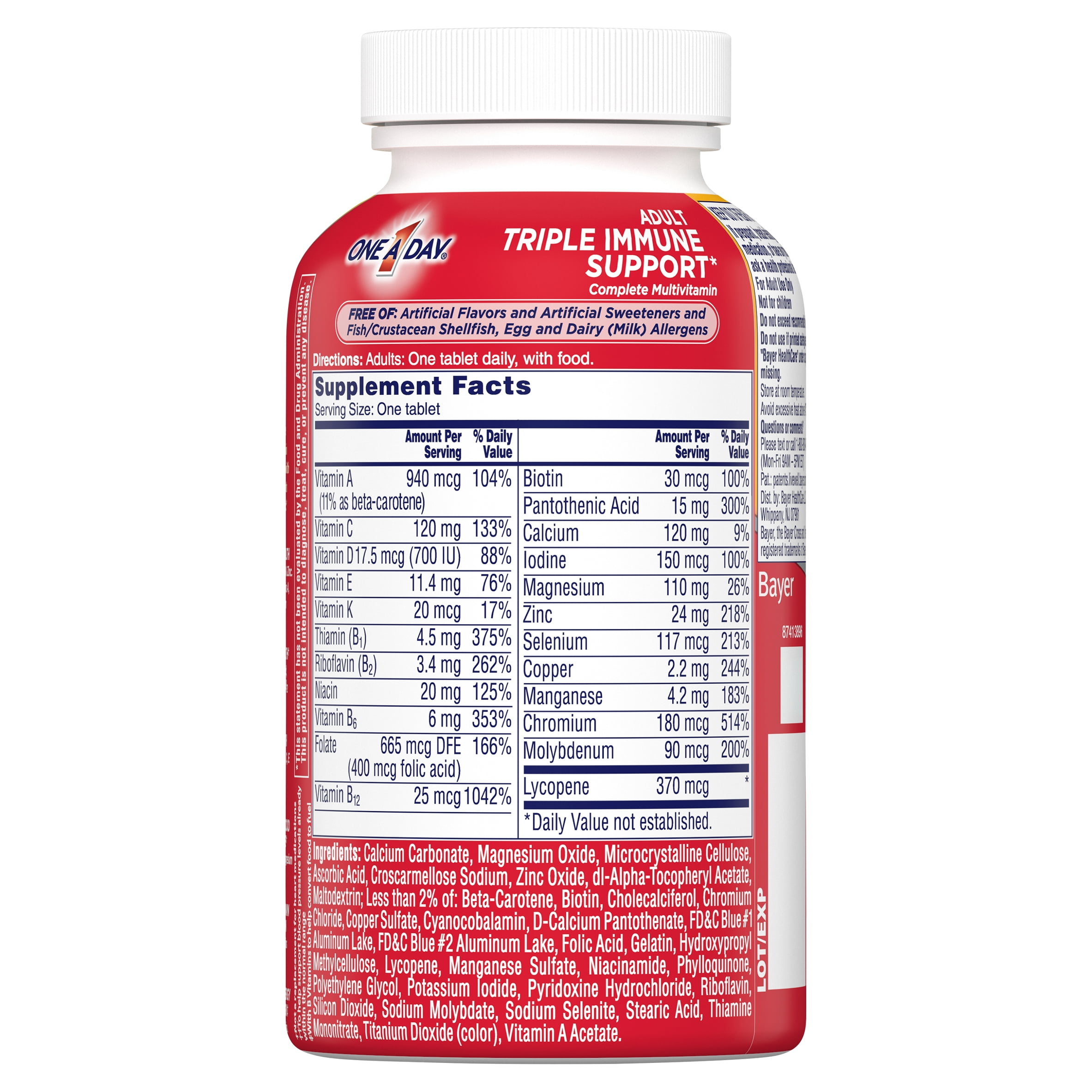One A Day Triple Immune Support Complete Multivitamin, 100 Count