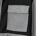 thumbnail image 5 of T-shirts for Men Plus Size under $5 Short Sleeved Lapel Color Block Double Pockets Button Shirt Casual Shirt Gray L, 5 of 6