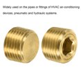 thumbnail image 5 of Uxcell 1/2" NPT Male Thread Hex Internal Head Socket Fitting Brass Pipe Plug 6 Pack, 5 of 5