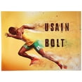 thumbnail image 1 of 777 Tri-Seven Entertainment Usain Bolt Poster Running Fast Lightning Art Print, (24x18), 1 of 3