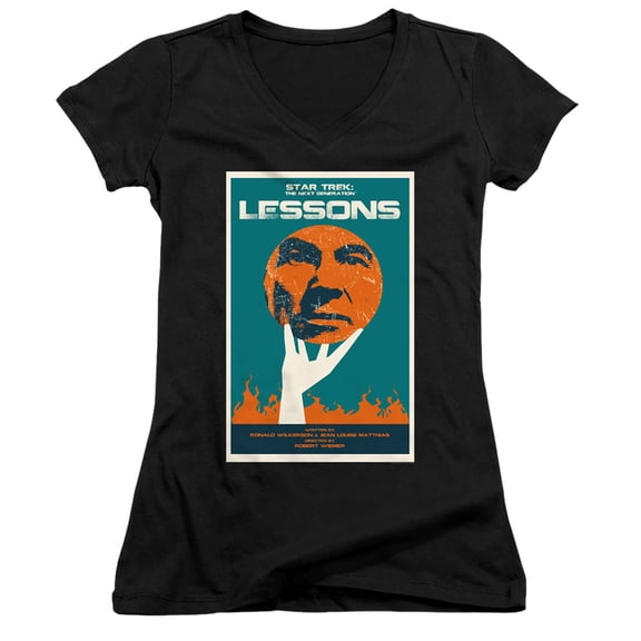 Star Trek Tng Season 6 Episode 19 Junior Women's V-Neck T-Shirt Black