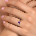thumbnail image 4 of Gem Stone King 10K White Gold Purple Amethyst Engagement Ring for Women | 0.65 Cttw | Princess 5MM | Gemstone February Birthstone | Size 8, 4 of 6
