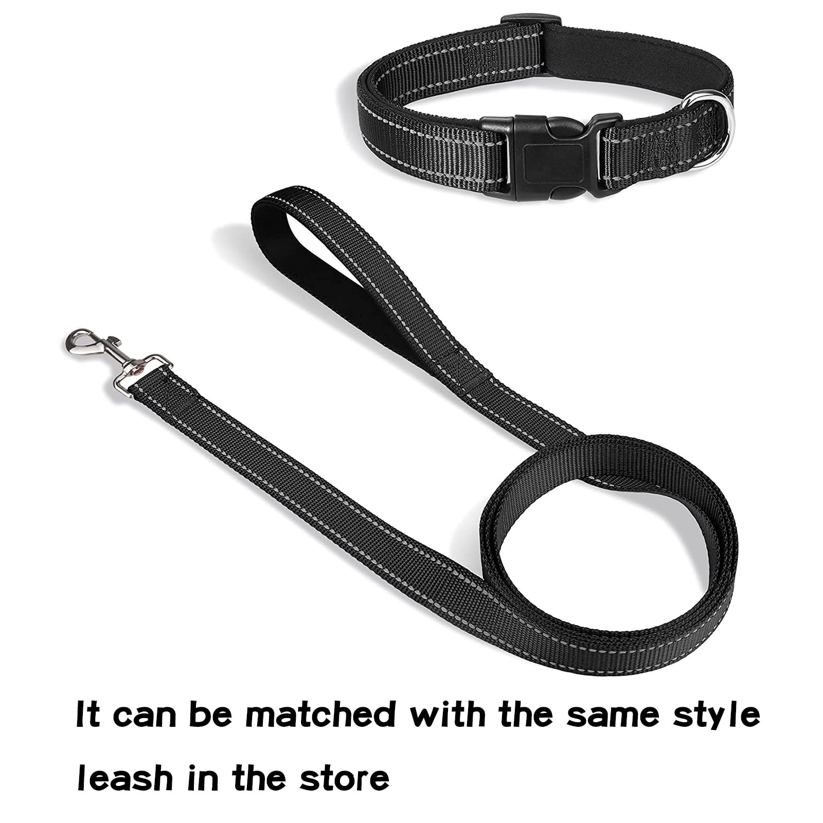 DABEI JOYTALE Reflective Nylon Dog Collar - Adjustable and Secure with Quick Release Buckle