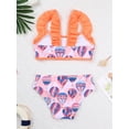 thumbnail image 6 of iiniim Kids Girls 2 Pieces Bikini Swimsuits Ruffled Sleeveless Tank Top with Briefs Set Swimwear 2-16 Pink Orange 16, 6 of 7